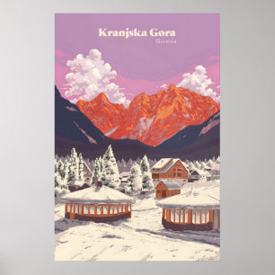 Poster Cartaz de Viagens da Estação de Esqui Kranjska Gor