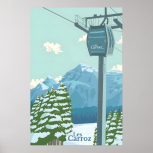 Poster Cartaz de Viagens da Estação de Esqui Les Carroz
