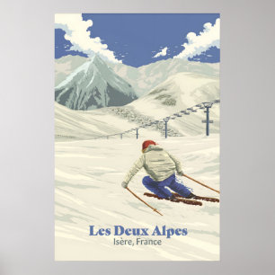 Poster Cartaz de Viagens da Estação de Esqui Les Deux Alp