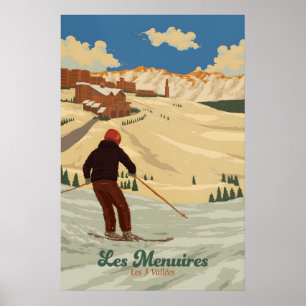 Poster Cartaz de Viagens da Estação de Esqui Les Menuires