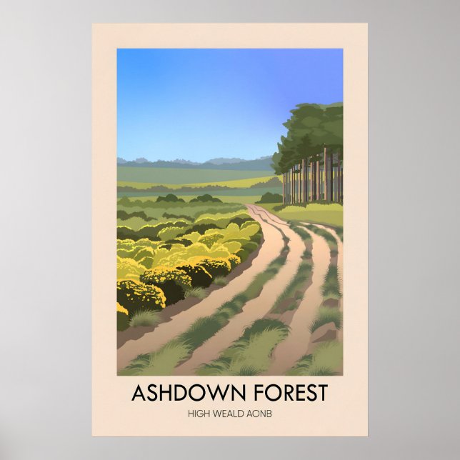 Poster Cartaz de Viagens da Floresta de Ashdown (Frente)