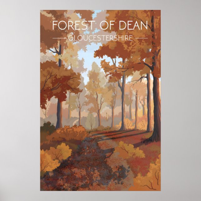 Poster Cartaz de Viagens da Floresta de Dean (Frente)