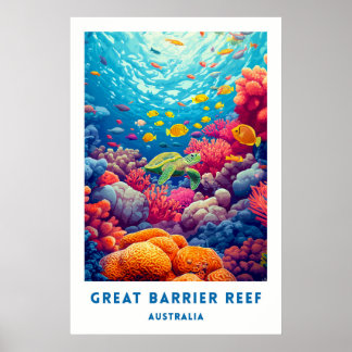 Poster Cartaz de Viagens da Grande Barreira de Coral da A