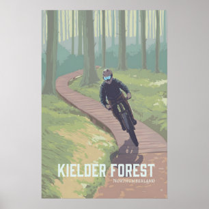 Poster Cartaz de Viagens de Ciclismo de Montanha da Flore