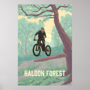Poster Cartaz de Viagens de Ciclismo de Montanha da Flore