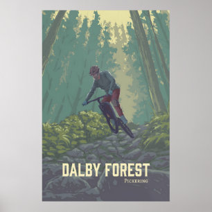Poster Cartaz de Viagens de Ciclismo de Montanha da Flore
