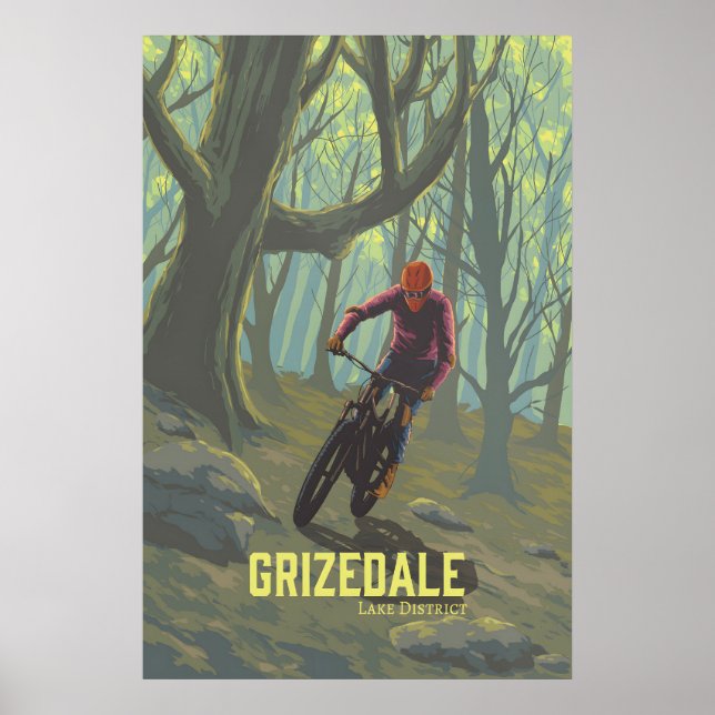 Poster Cartaz de Viagens de Ciclismo de Montanha de Grize (Frente)