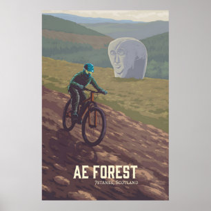 Poster Cartaz de Viagens de Ciclismo de Montanha na Flore