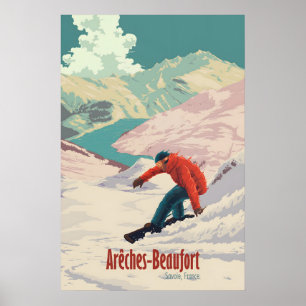 Poster Cartaz de Viagens de Esqui de Areches Beaufort