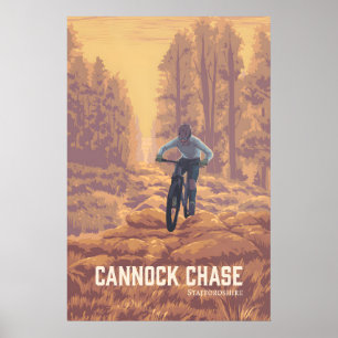 Poster Cartaz de Viagens de Mountain Bike de Cannock Chas