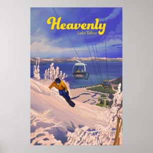 Poster Cartaz de Viagens de Snowboarding Celestial