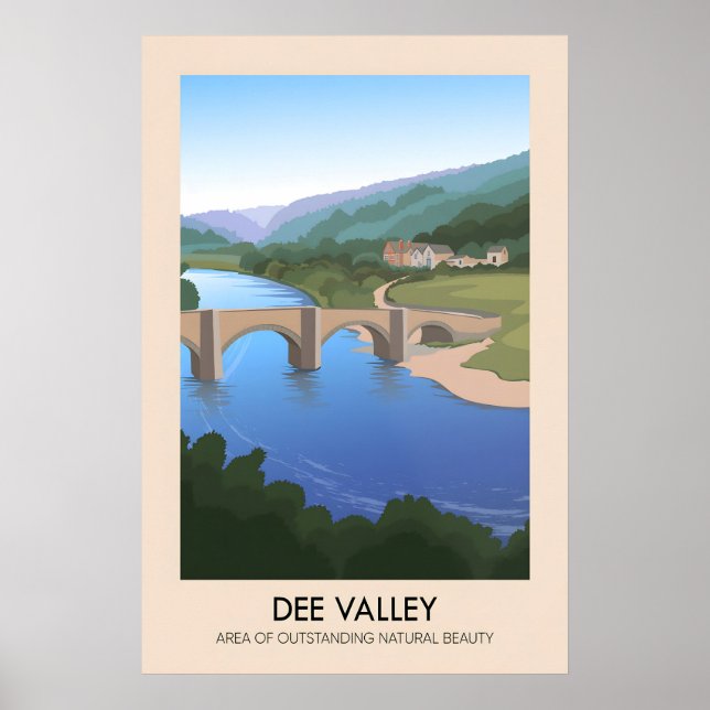 Poster Cartaz de Viagens Dee Valley AONB (Frente)