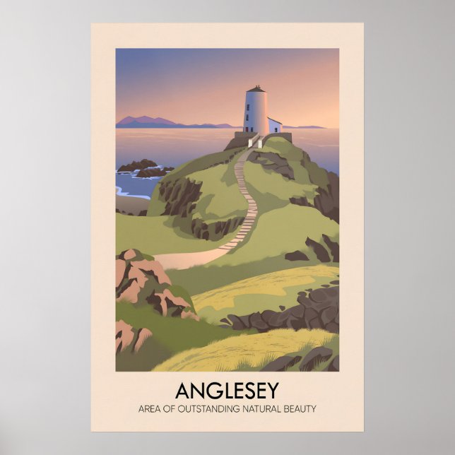 Poster Cartaz de Viagens do AONB de Anglesey (Frente)