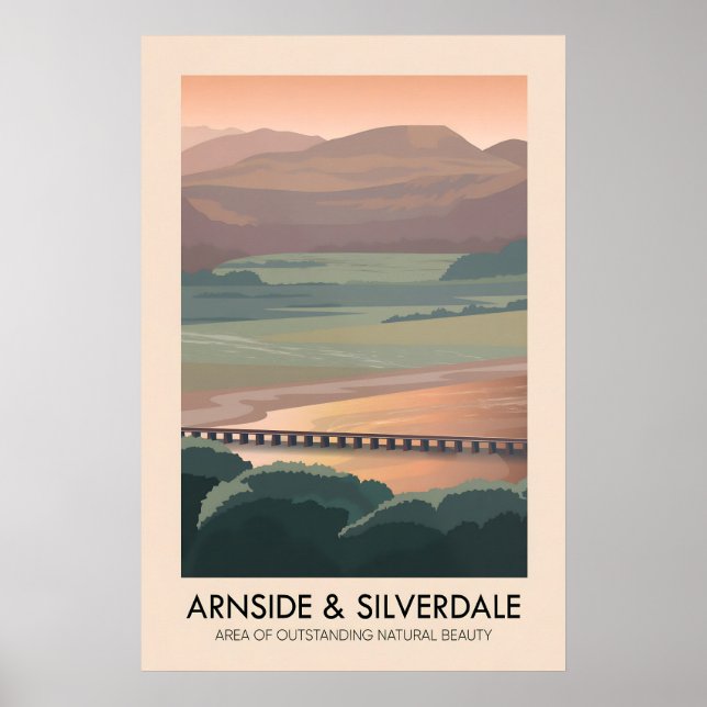 Poster Cartaz de Viagens do AONB de Arnside e Silverdale (Frente)