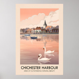 Poster Cartaz de Viagens do AONB do Porto de Chichester