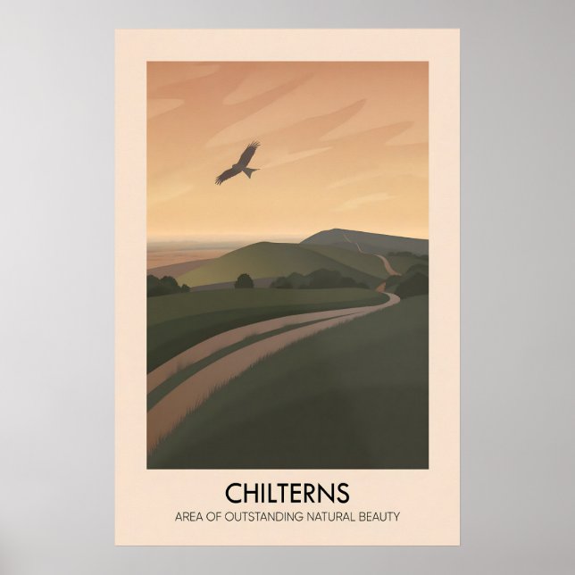 Poster Cartaz de Viagens do Chilterns AONB (Frente)