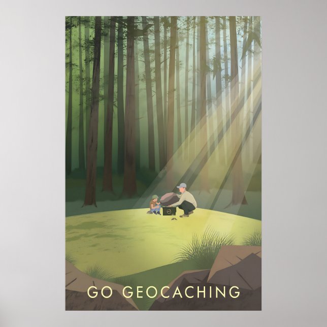 Poster Cartaz de Viagens do Go Geocaching (Frente)