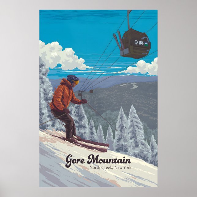 Poster Cartaz de Viagens do Gore Mountain Ski Resort (Frente)