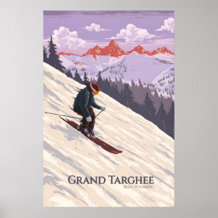 Poster Cartaz de Viagens do Grand Targhee Ski Resort Wyom