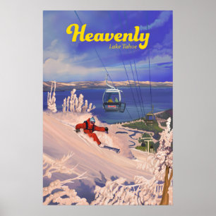 Poster Cartaz de Viagens do Heavenly Lake Tahoe Ski Resor