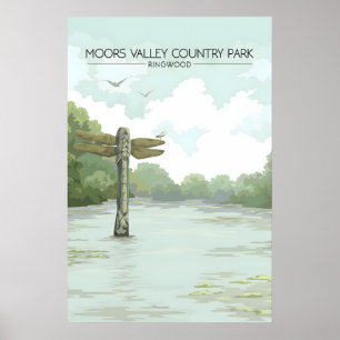 Poster Cartaz de Viagens do Parque Country Moors Valley R