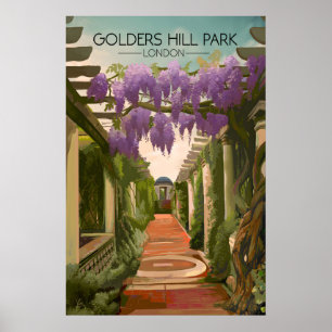 Poster Cartaz de Viagens do Parque Golders Hill Londres