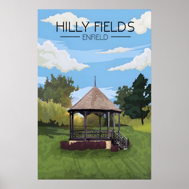 Poster Cartaz de Viagens do Parque Hilly Fields Enfield (Frente)