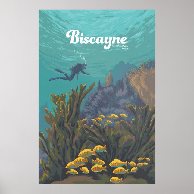 Poster Cartaz de Viagens do Parque Nacional Biscayne (Frente)