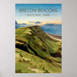 Poster Cartaz de Viagens do Parque Nacional Brecon Beacon