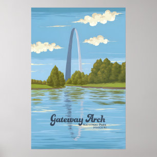 Poster Cartaz de Viagens do Parque Nacional Gateway Arch