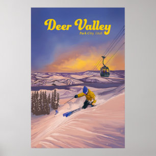 Poster Cartaz de Viagens do Resort de Esqui Deer Valley U
