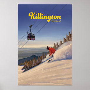 Poster Cartaz de Viagens do Resort de Esqui Killington Ve