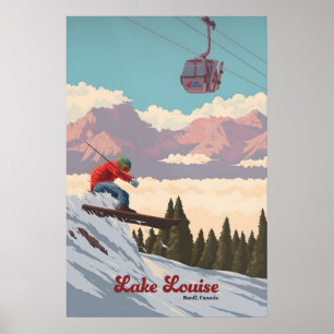 Poster Cartaz de Viagens do Resort de Esqui Lake Louise B