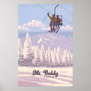 Poster Cartaz de Viagens do Resort de Esqui Mt Baldy Cali