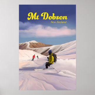 Poster Cartaz de Viagens do Resort de Esqui Mt Dobson
