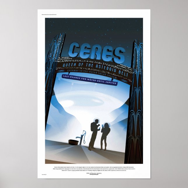 Poster Cartaz de Viagens Futuras da NASA - Planeta Anão C (Frente)