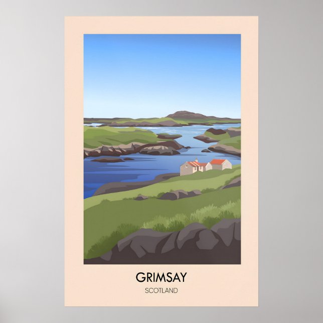 Poster Cartaz de Viagens Grimsay Escócia (Frente)
