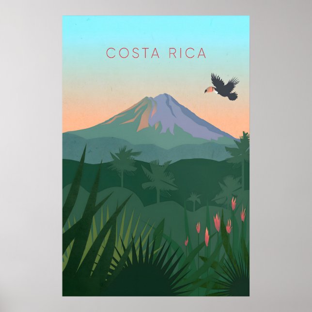 Poster Cartaz de Viagens Mínimo da Costa Rica (Frente)