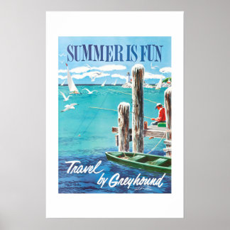 Poster Cartaz de Viagens Sazonais de Verão Divertido dos