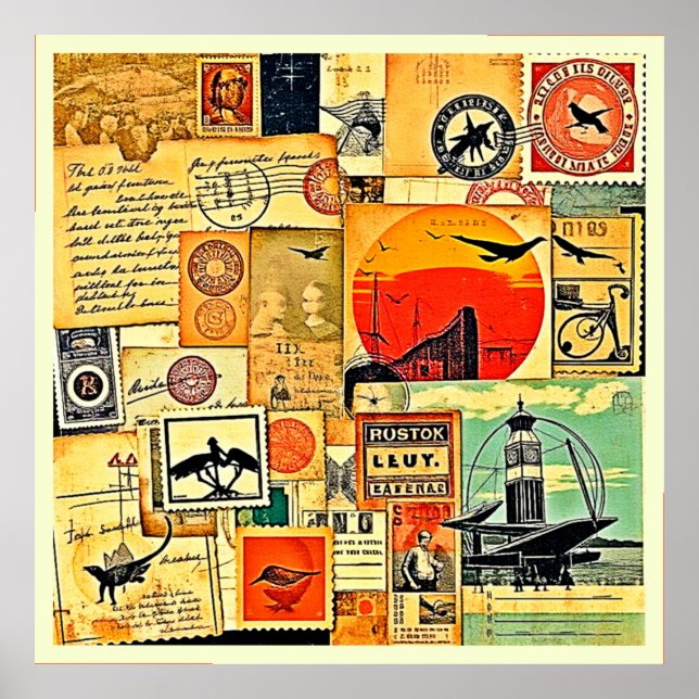 Poster Cartaz de viagens vintage (Frente)