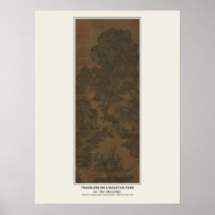 Poster Cartaz de Viajantes em uma Passagem de Montanha -