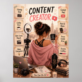 Poster Cartaz de Vida de Criador de Conteúdo | Arte para