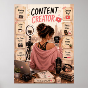Poster Cartaz de Vida de Criador de Conteúdo Arte para