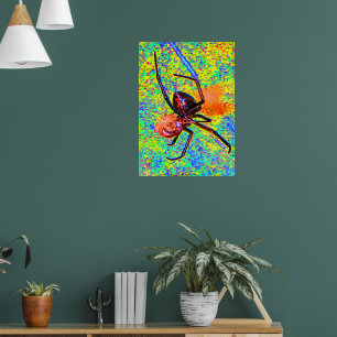 Poster Cartaz de Viúva Negra Comendo Aranha
