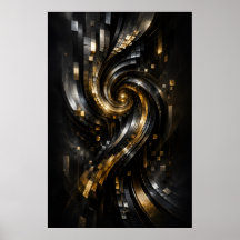 Cartaz de Vórtice Espiral Dourado