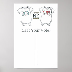 Poster Cartaz de Votação de Revelação de Gênero