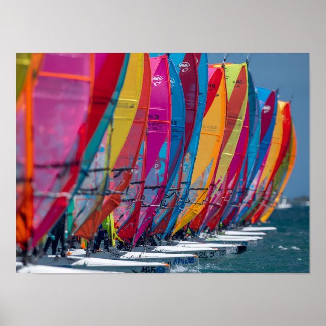 Poster cartaz de windsurfe de Bonaire (Frente)