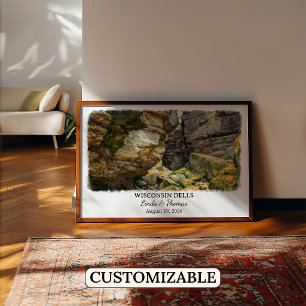 Poster Cartaz de Wisconsin Dells Wisconsin, Aquarela