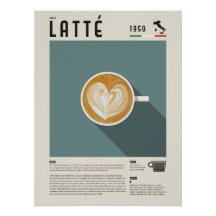 Cartaz de Xícara de Café Latte
