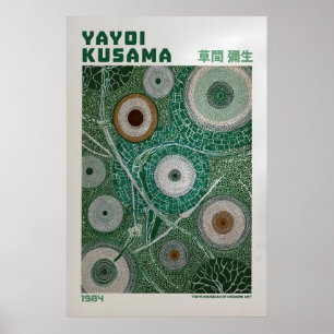 Poster Cartaz de Yayoi Kusama - Verde Inspirado em Yayoi